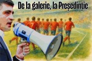 Since Simion won the first round, all the footballers want to play on the right. Illustration by MAKE.